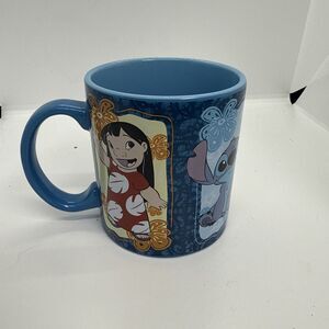 Lilo and Stitch Disney 20oz Ceramic Mug Blue portrait Lilo and Stitch Doll  NEW